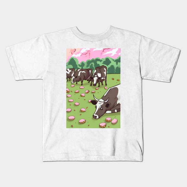 Cows! Kids T-Shirt by Bunch of stuff